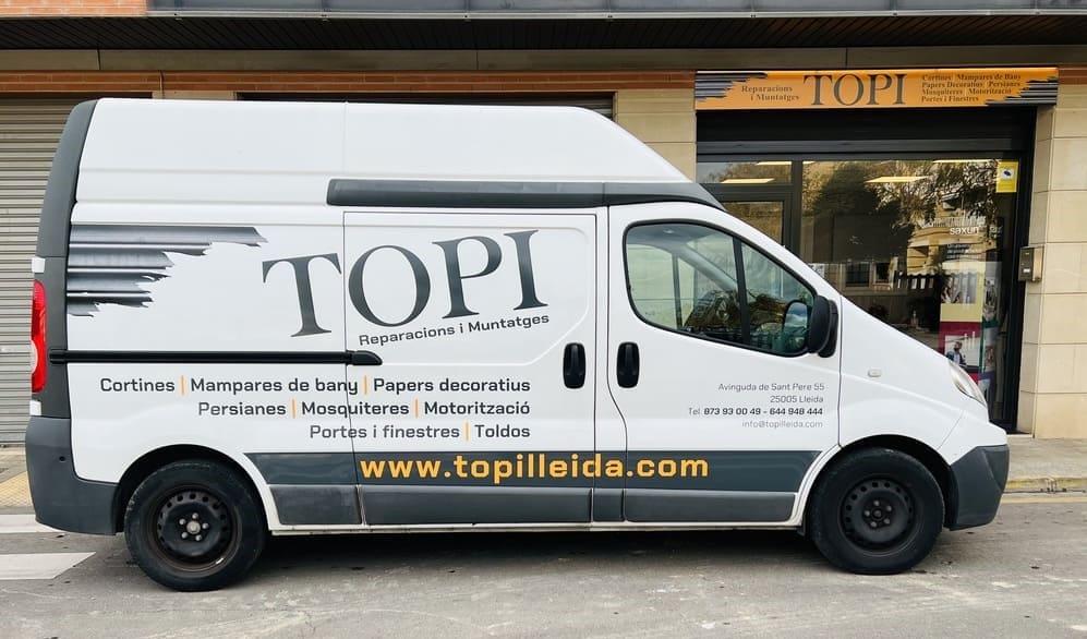 nuevo vehiculo de empresa Topi Lleida Instalación reparación de persianas y carpinteria de aluminio