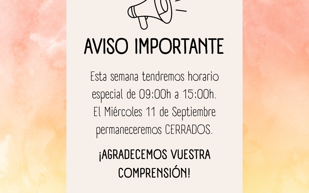 Semana del 9 al 13 de Septiembre